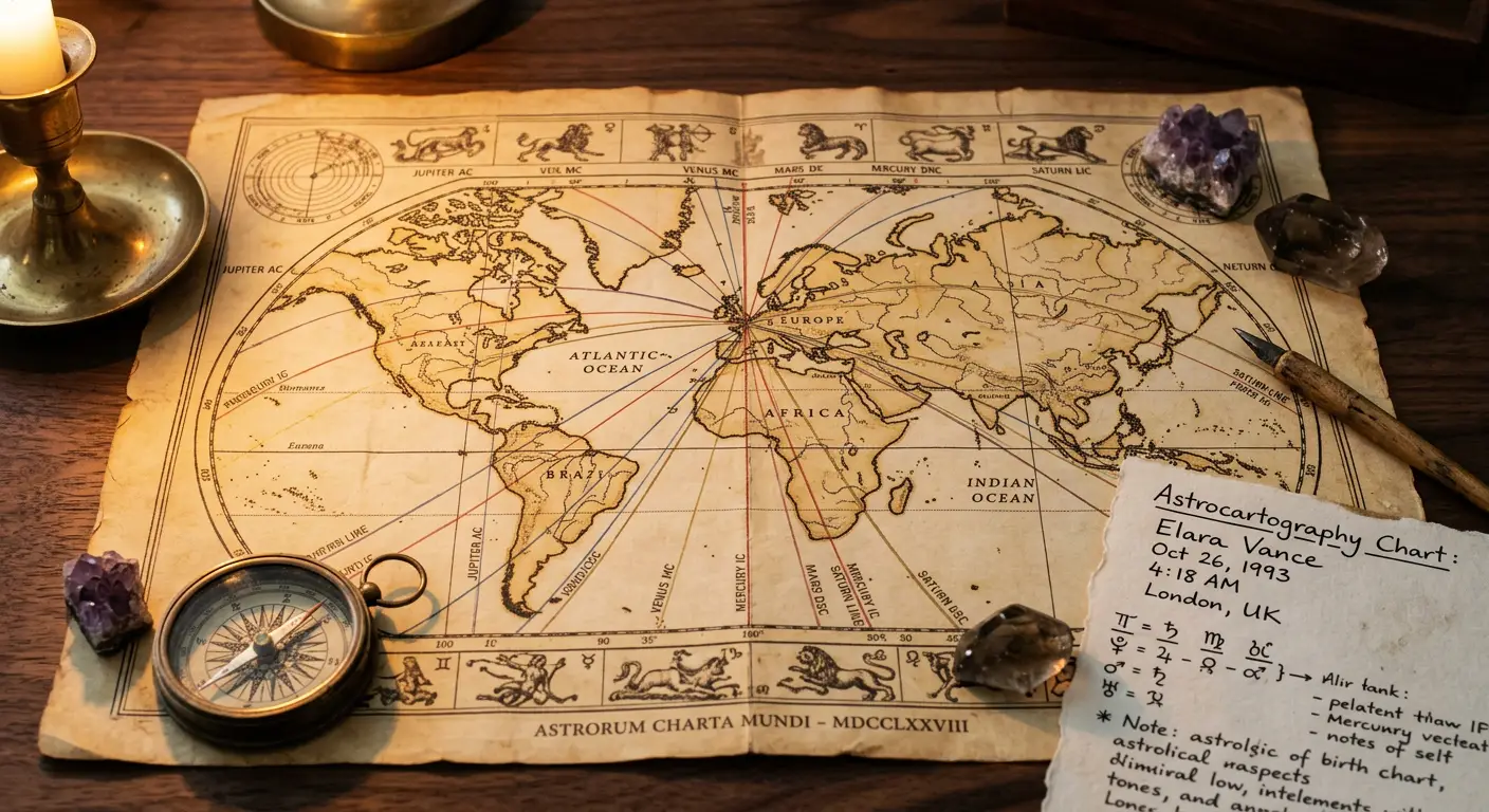 Mappa astrocartografica: come la posizione geografica influenza il tuo oroscopo